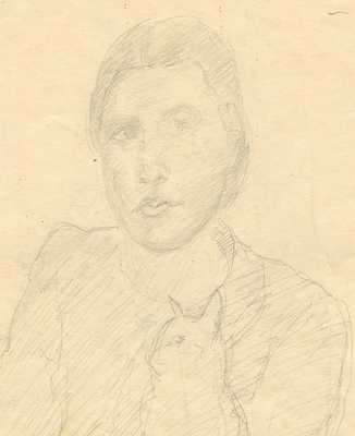 Фальк Роберт Рафаилович. Портрет Надежды Евсеевны Добычиной. Набросок к живописному портрету 